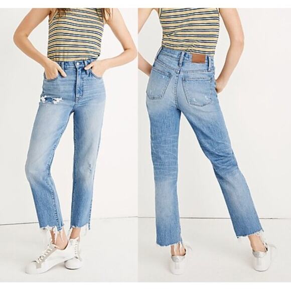 Madewell Classic Straight Jeans in Corrie Wash: Step-Hem Edition - Picture 1 of 10